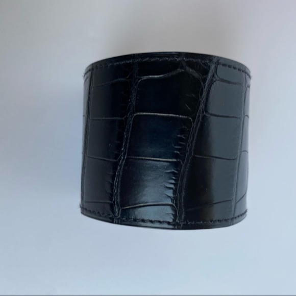 HERMÈS Kelly Dog Extreme cuff black alligator gold - Picture 8 of 9